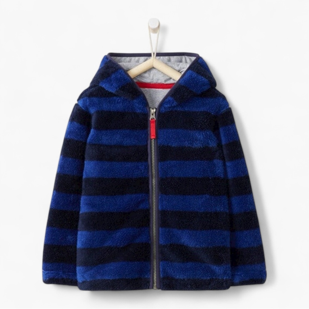 Hanna Andersson Marshmallow Hoodie Size 130/8 - Deep Sea Blue/Navy - Striped